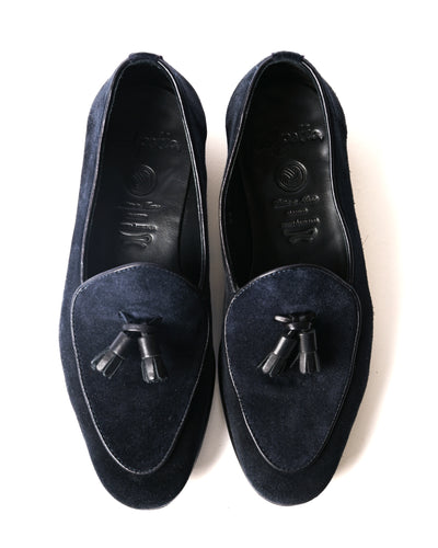 POLPETTA × Brilla per il gusto/ “ PASSO” Suede Tassel Loafers Navy