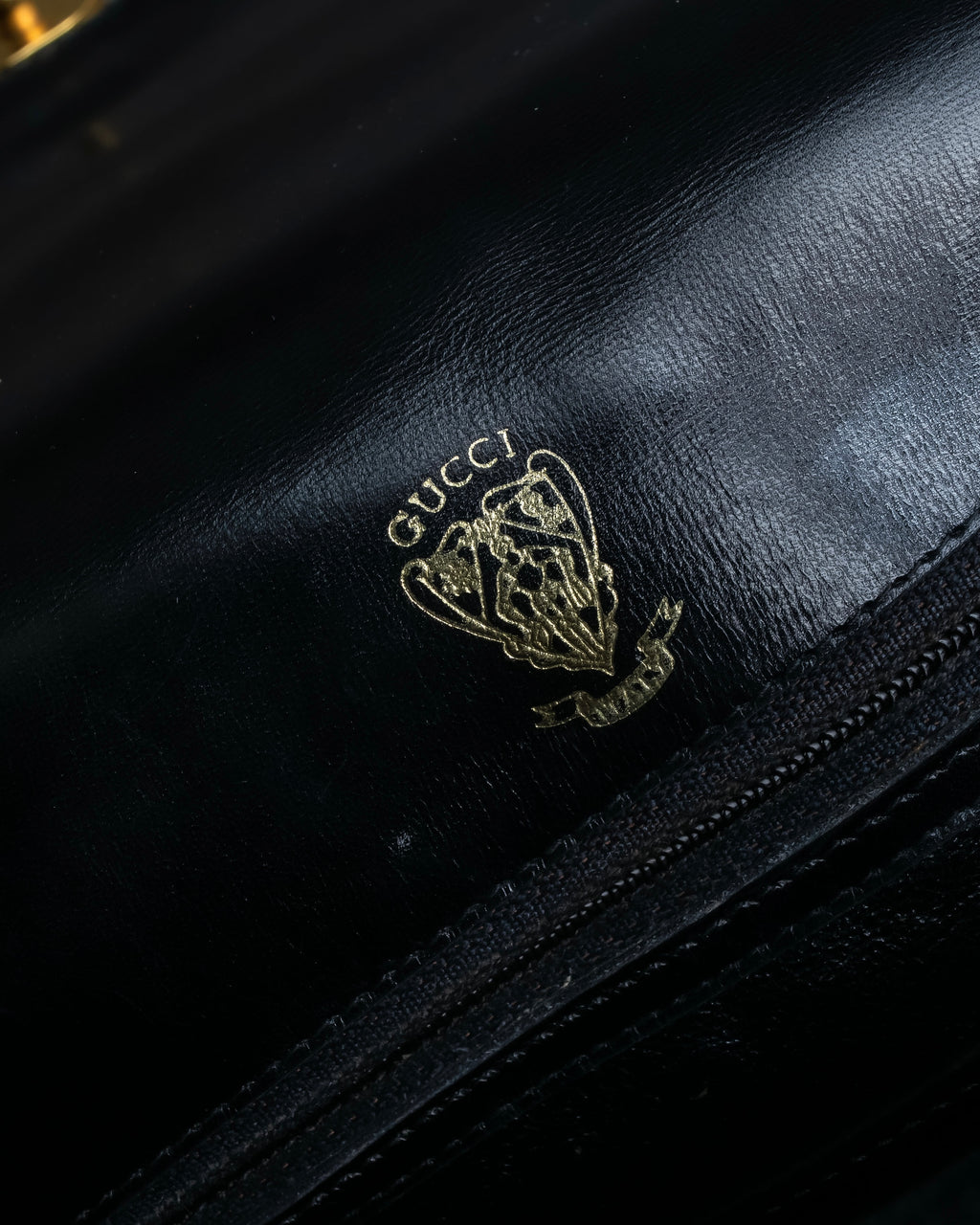 "GUCCI" Interlocking G design suede bag