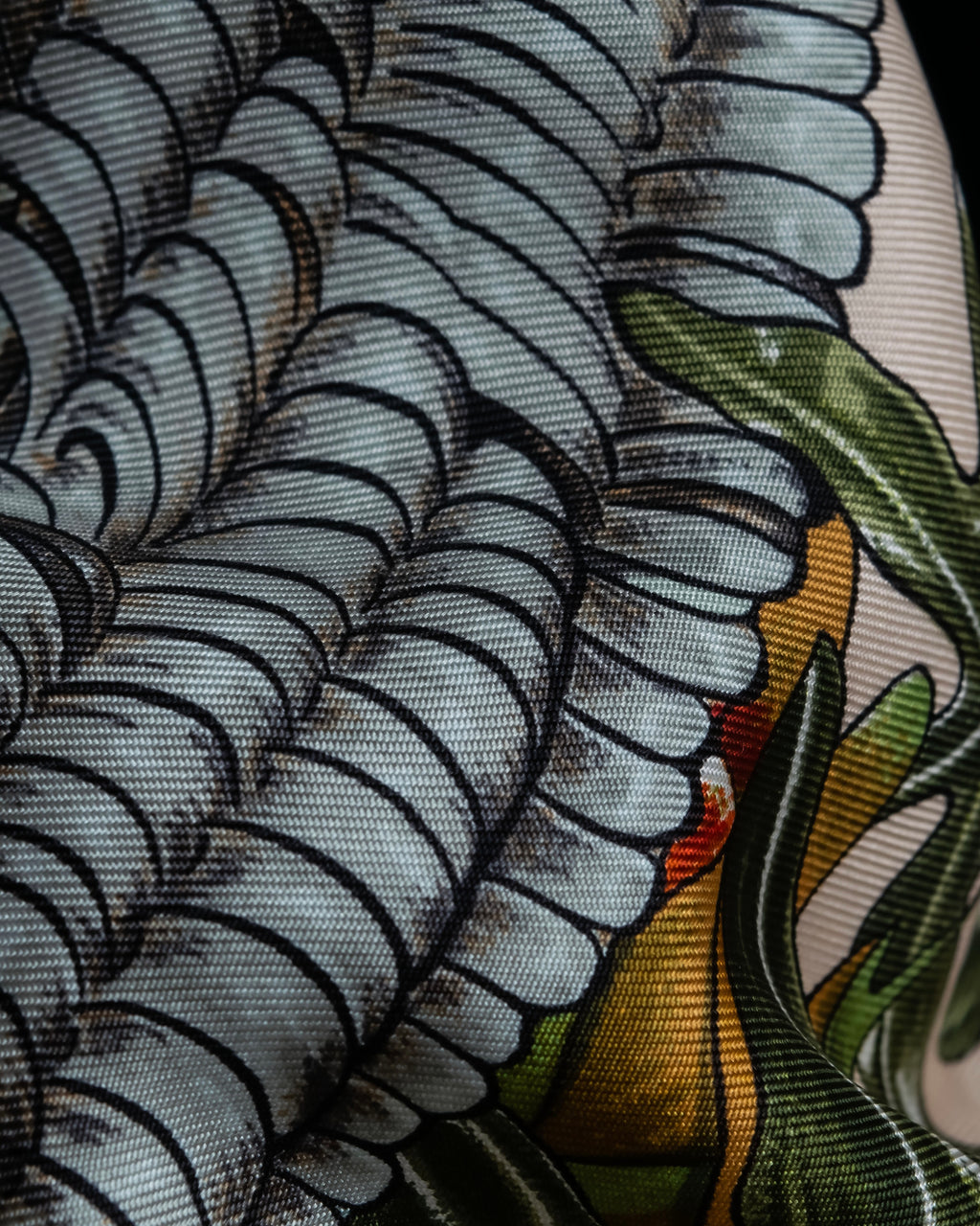 "HERMES" Passion flower print Carre 90 silk scarf