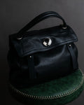 "YVES SAINT LAURENT" Silver parts design Muse toe leather bag