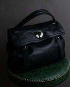 "YVES SAINT LAURENT" Silver parts design Muse toe leather bag