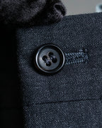 "COMME des GARCONS
HOMME" Notch lapel tailored jacket & wide tapered slacks charcoal gray set up
