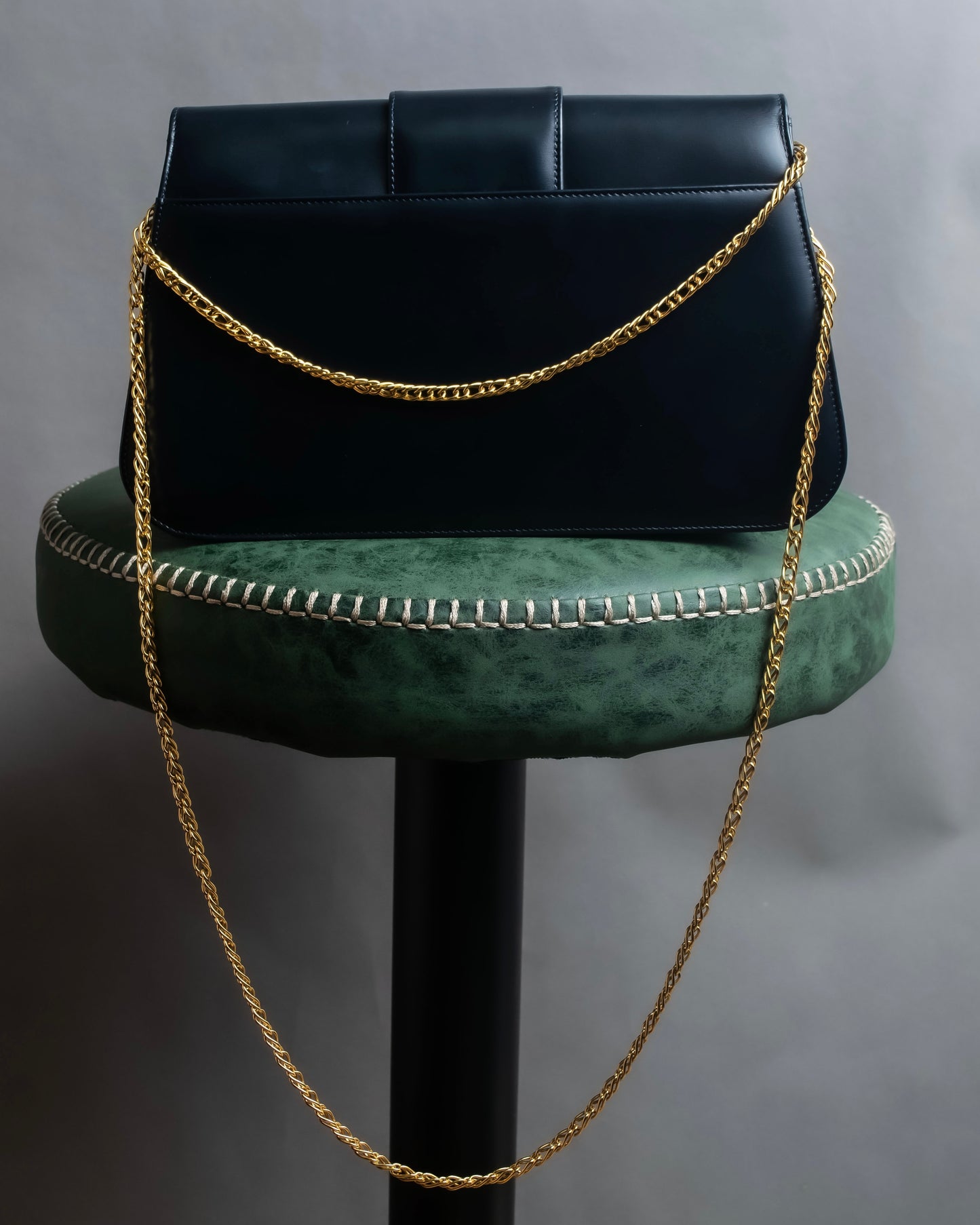 "Cartier" Sapphire rhinestone chain shoulder bag