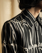 "GUCCI" Handwritten calligraphy pattern silk shirt
