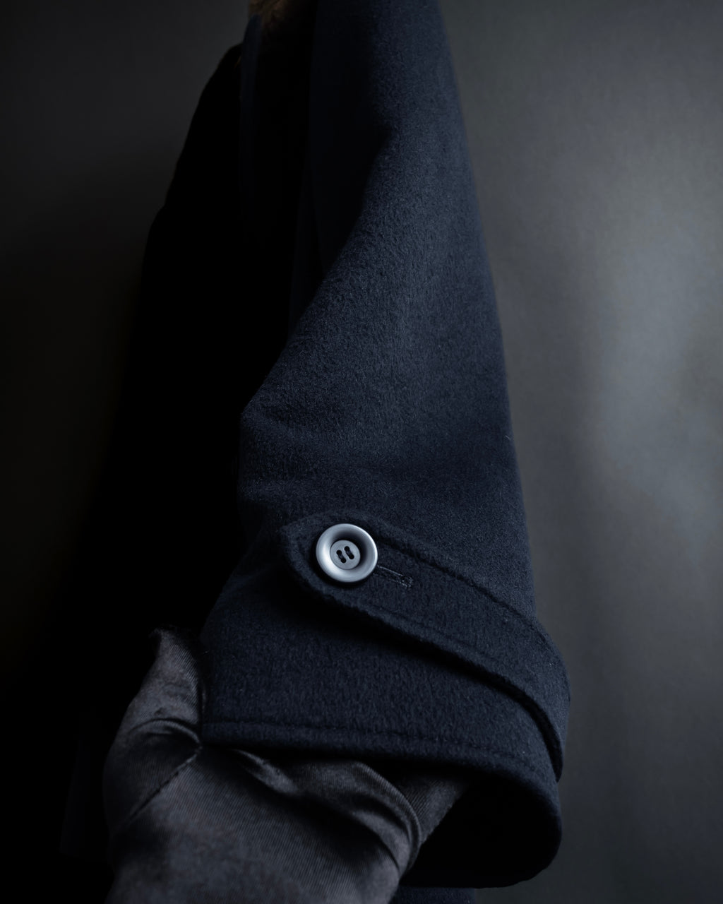 "VALENTINO" Fur collar double-breasted wool coat