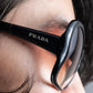 "PRADA" Butterfly frame logo engraved sunglasses