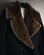 -SPECIAL- "Max Mara"
90’s Detachable fur collar virgin wool long coat
