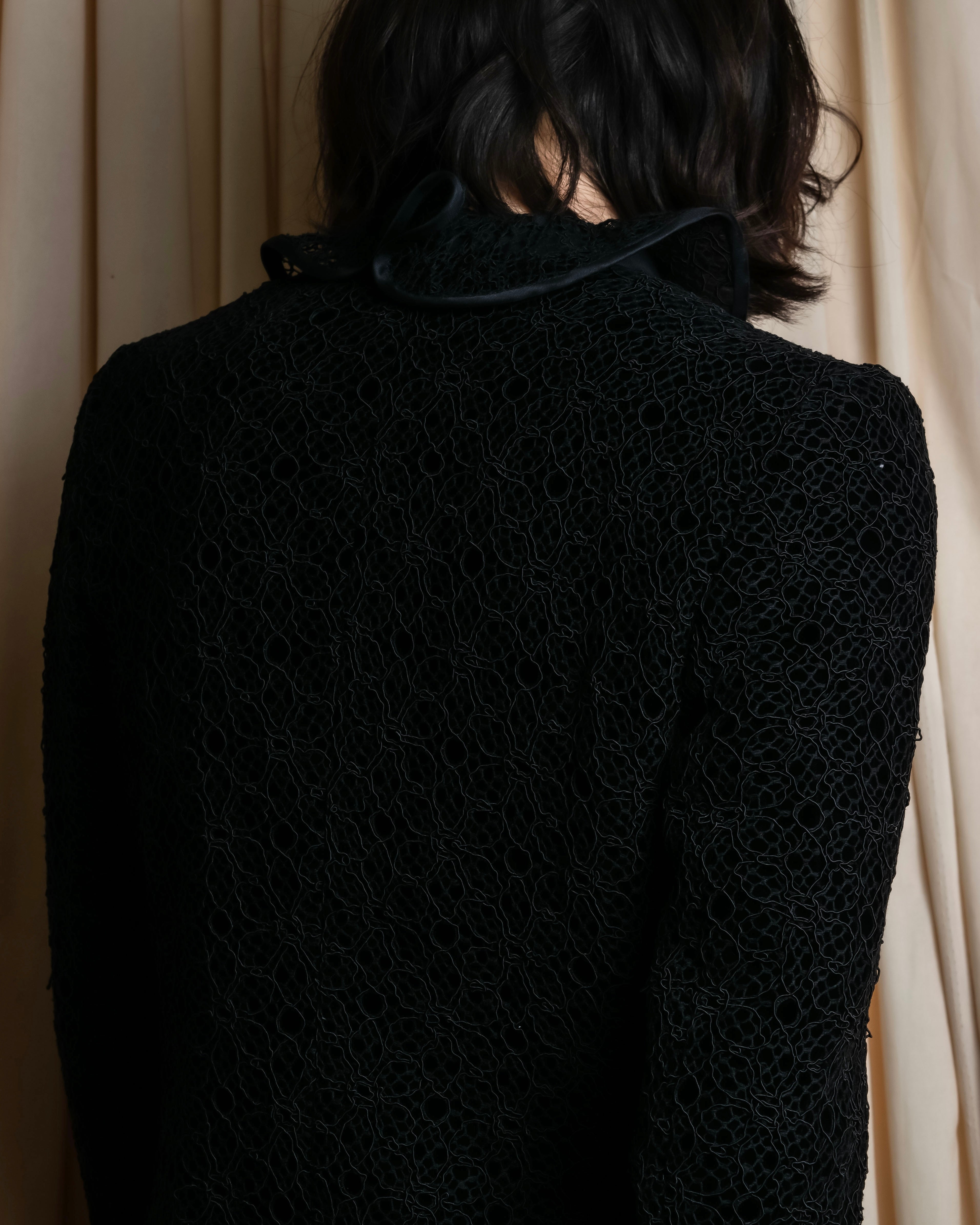 "JEAN-LOUIS SCHERRER" Lace frill design ribbon attached jacket