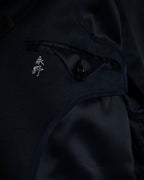 “Yves Saint Laurent” 90’s clean fly-front bal collar coat