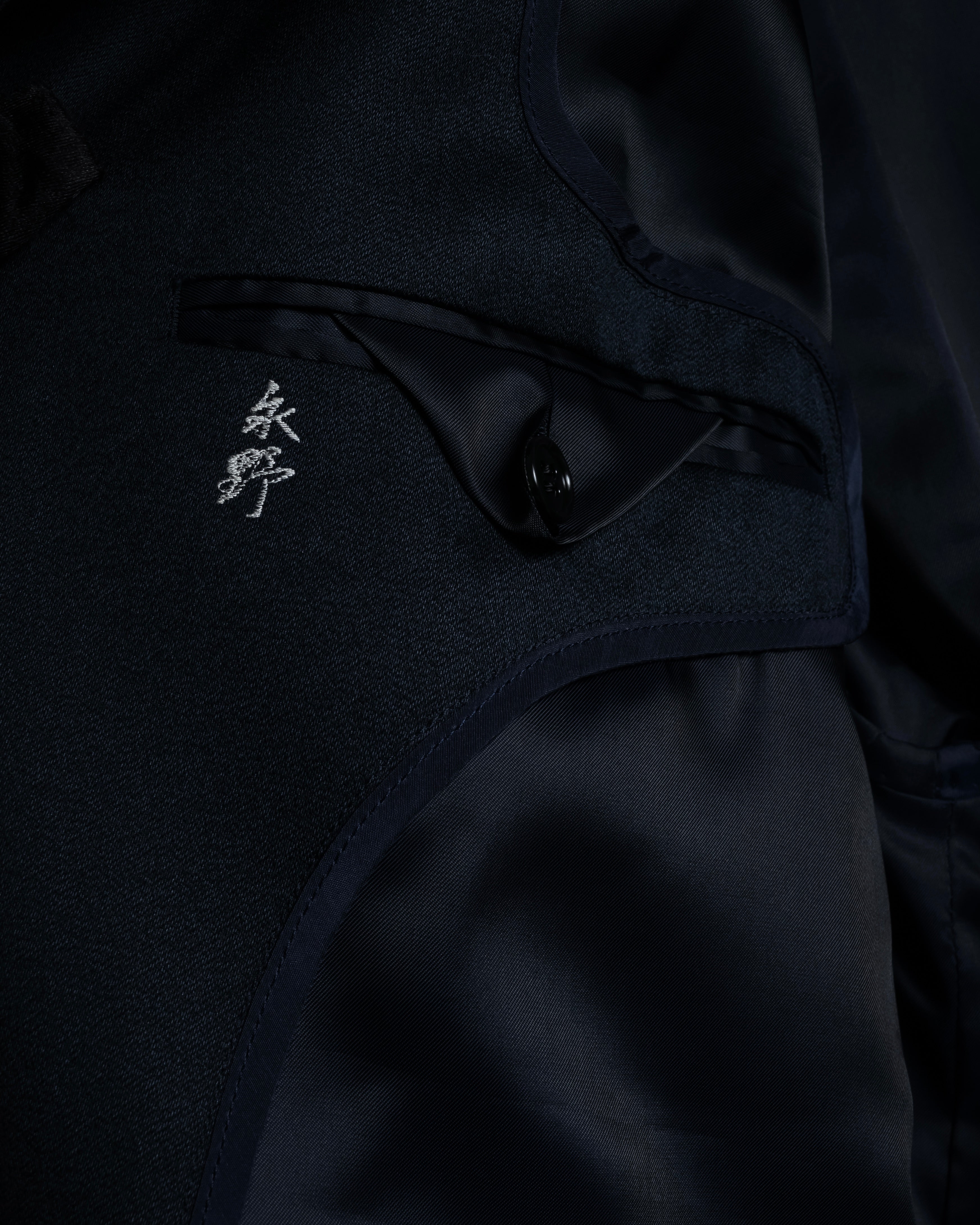 “Yves Saint Laurent” 90’s clean fly-front bal collar coat