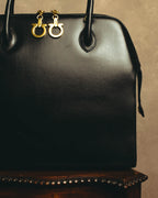 "Salvatore Ferragamo" 90's-00's Structured leather top handle bag