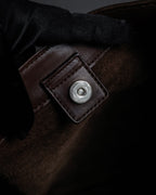 "GUCCI" Horizontally elegant silhouette oiled leather one-shoulder bag