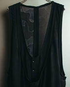 "Y's" 00's-10's Layered cupro sleeveless maxi dress