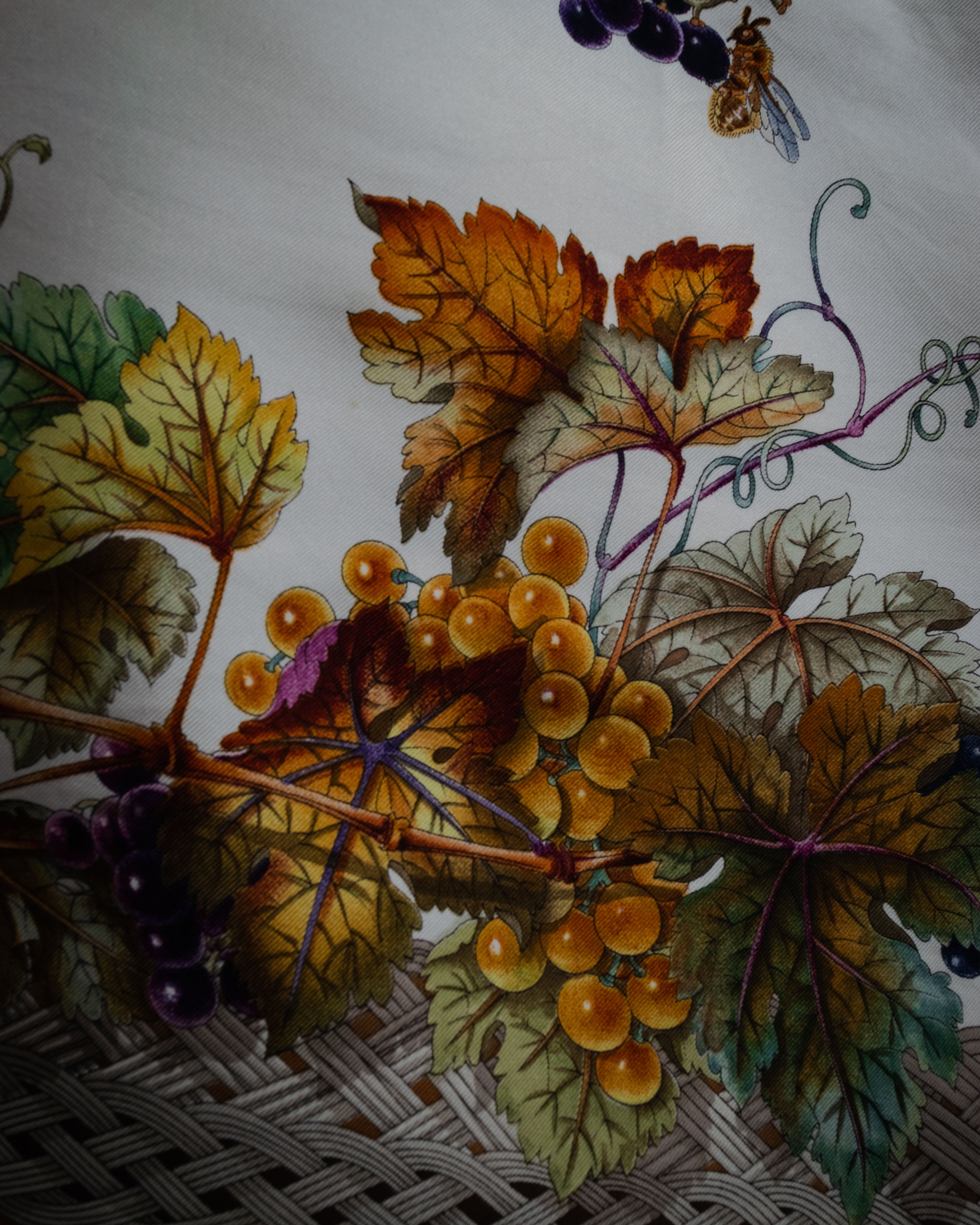 “GUCCI” 70’s-80’s Harvest motif silk scarf