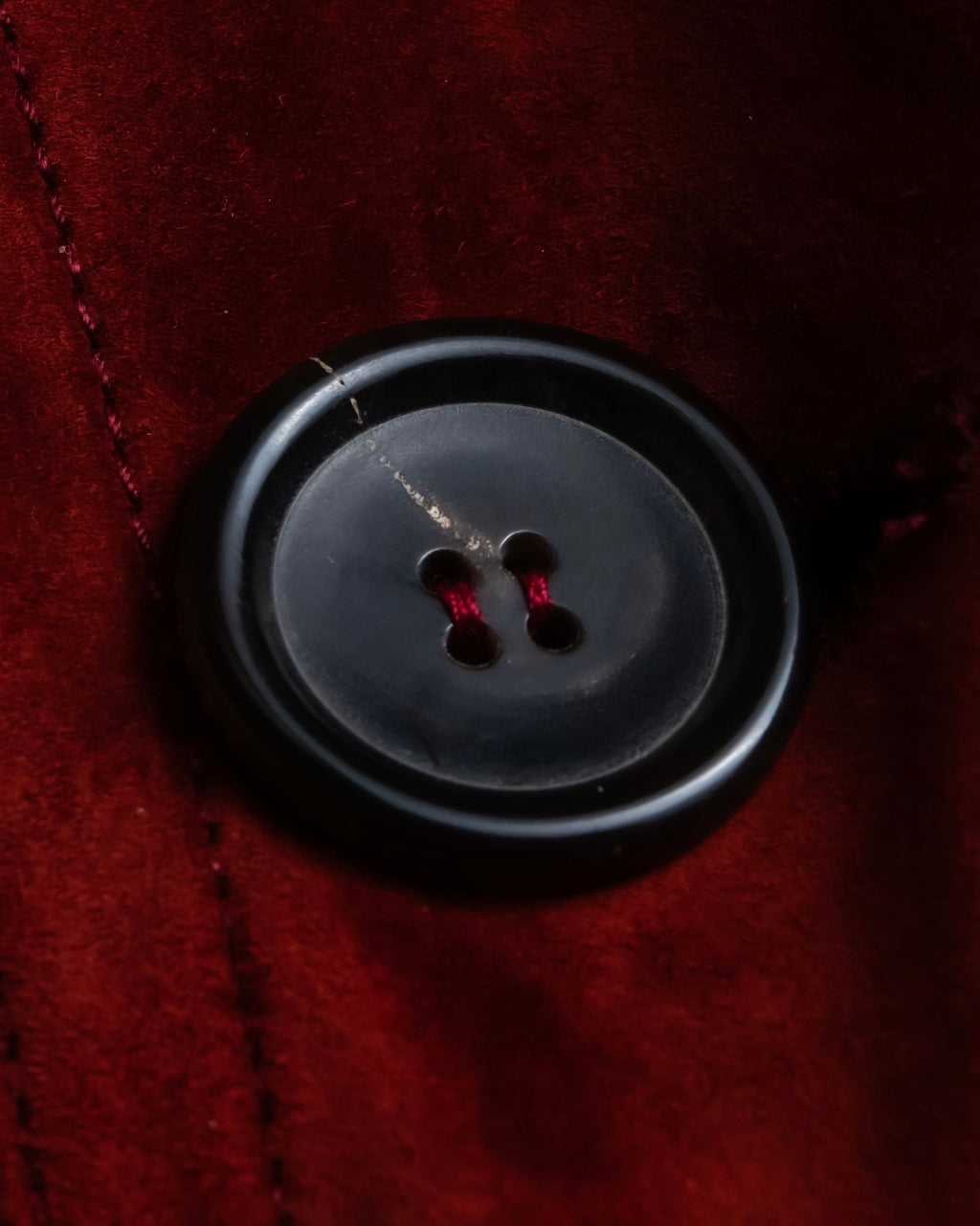 "GUCCI" 1990’s Tom Ford period deep red color suede long trench coat