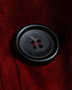 "GUCCI" 1990’s Tom Ford period deep red color suede long trench coat