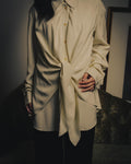 –SPECIAL– “LOEWE” 10’s-20’s Asymmetrically draped silk shirt