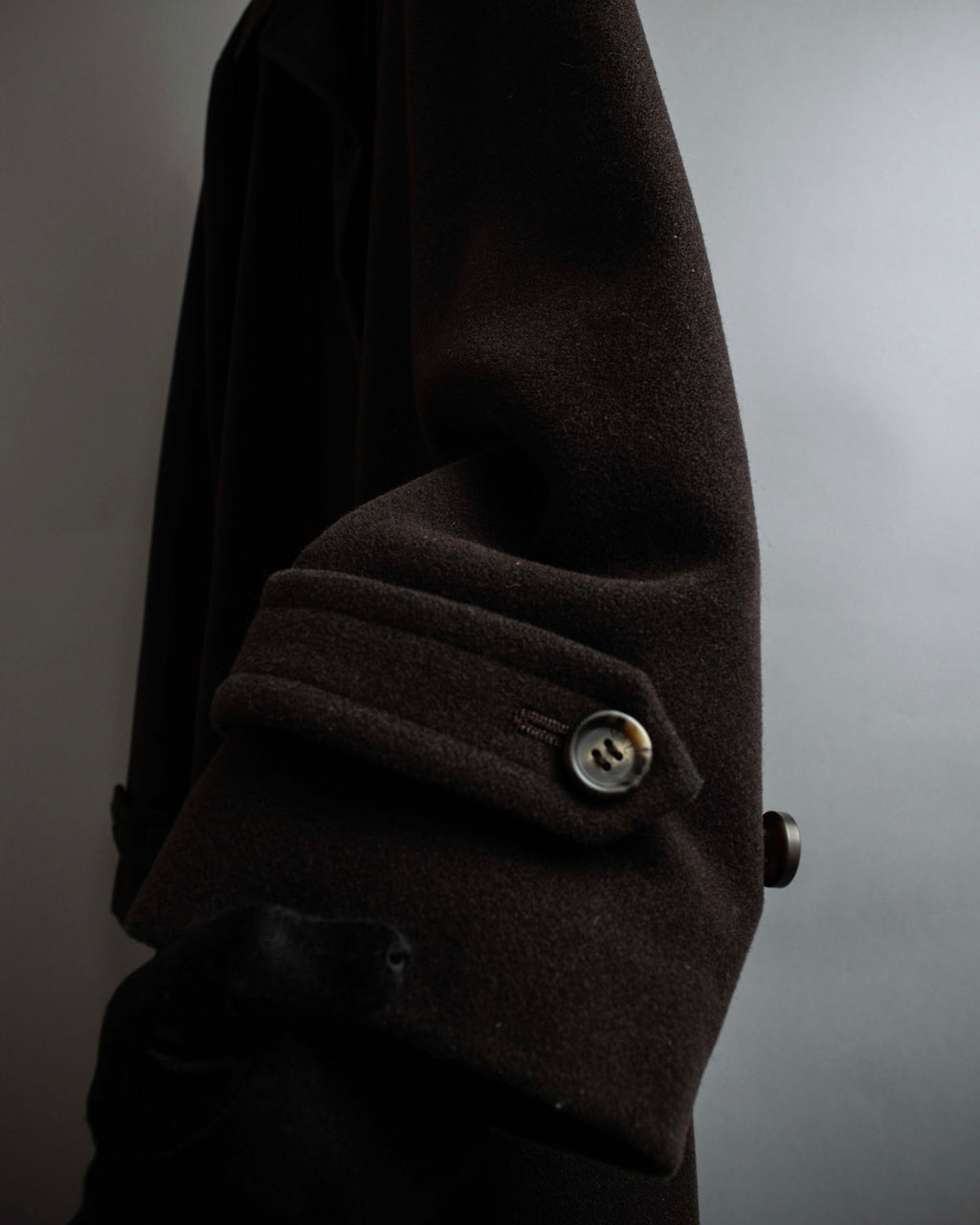"VAL by VALENTINO" Military detailing hidden placket melton coat