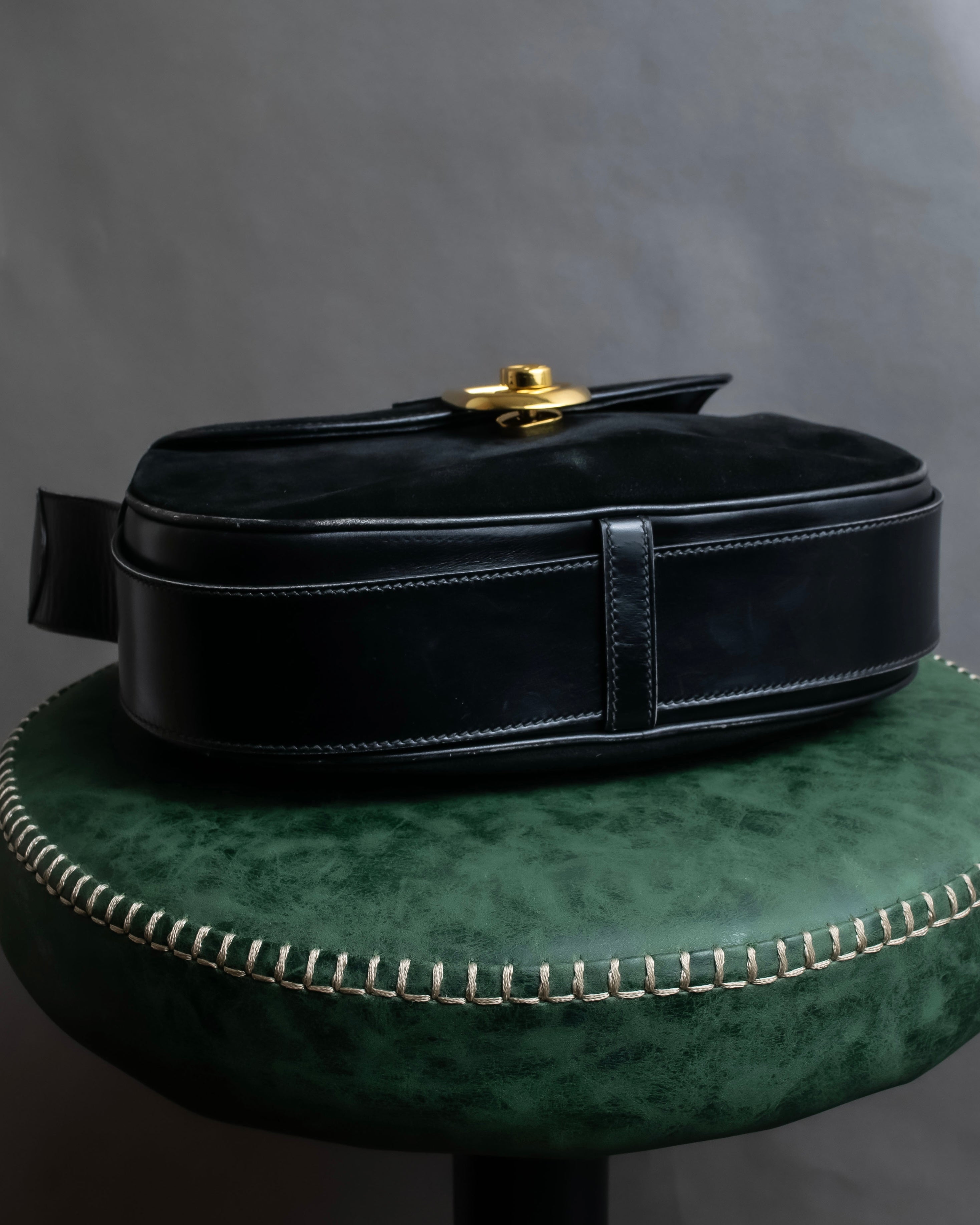 "GUCCI" Interlocking G design suede bag