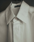-SPECIAL- "Dior" 10's-20's Sculptural cord embellished concealed placket long sleeve dress shirt