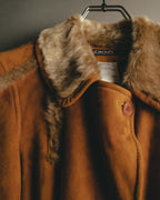 “DKNY” 90’s-00’s Italian shearling paneled long coat