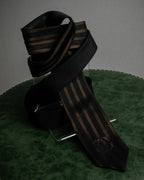 "JEAN PAUL GAULTIER" Tribal circle motif design striped silk neck tie