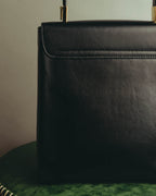 "Salvatore Ferragamo" 90's-00's Structured leather top handle handbag