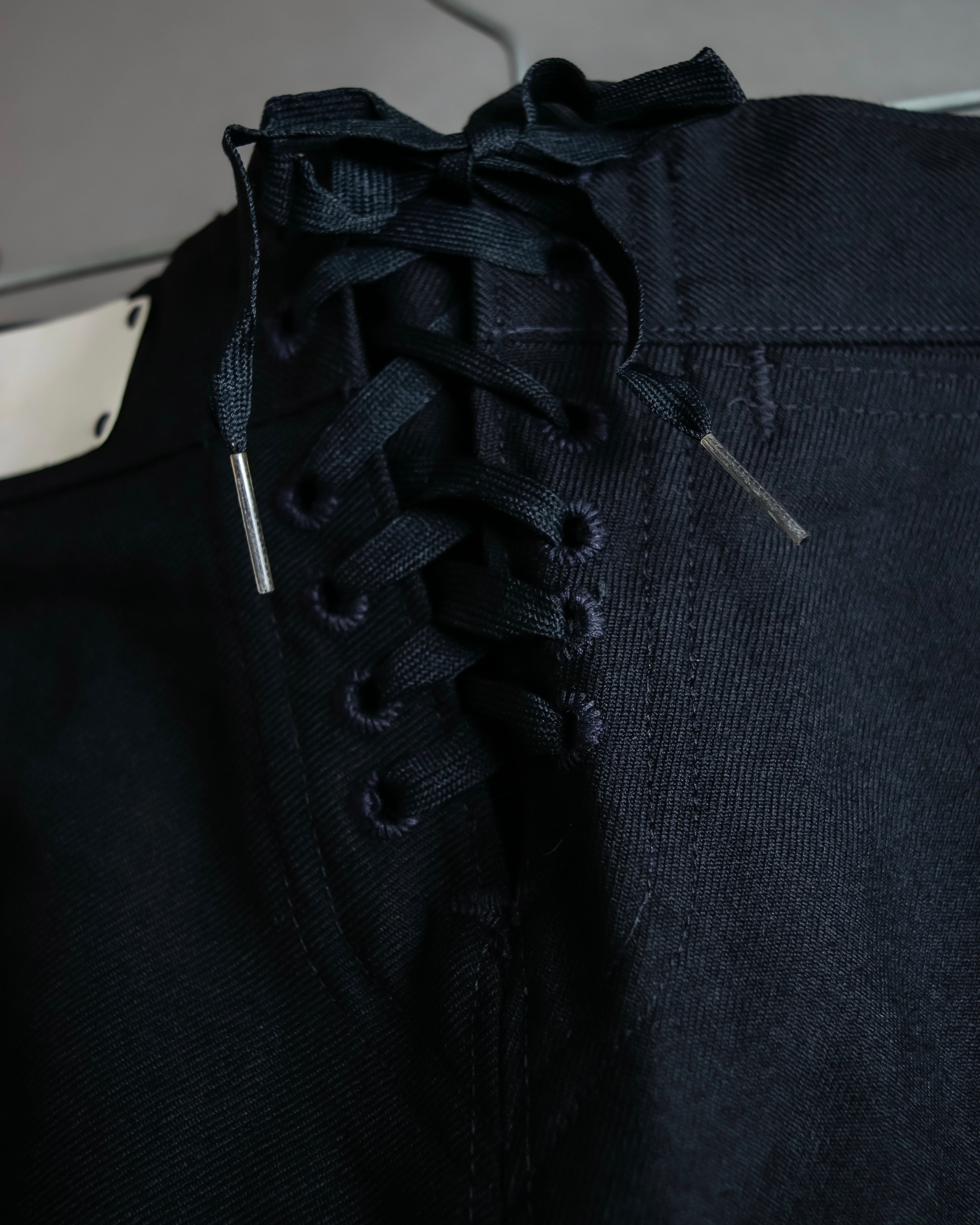 "US navy inspired lace back wide sailor pants"