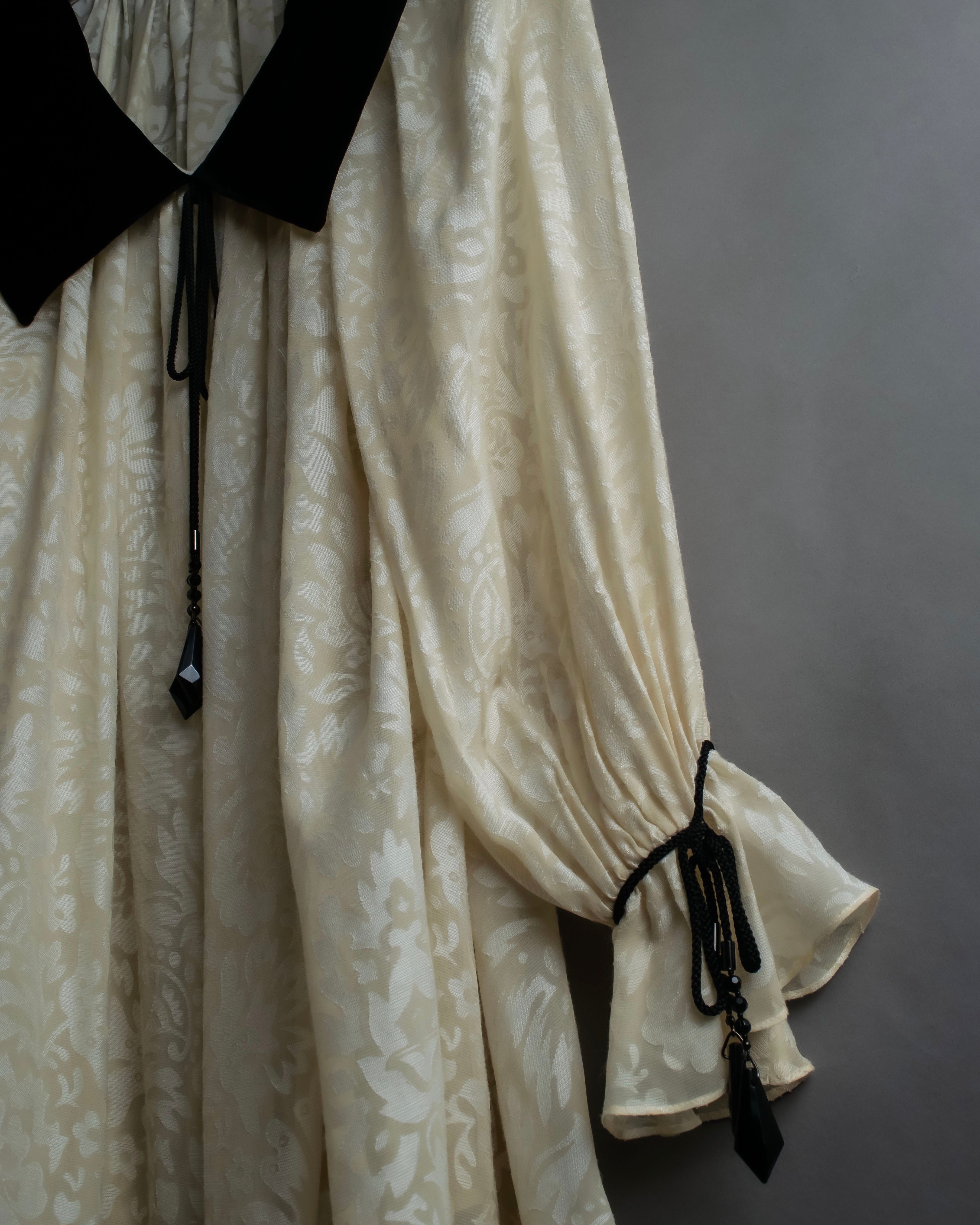 "Christian Dior" Jacquard balloon sleeve dress pullover