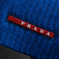 "PRADA" Ribbed knitting beautiful blue muffler