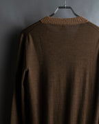 "HERMES" Gaultier period H logo engraved V-neck knit