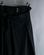 "YOHJI YAMAMOTO +NOIR" Asymmetrical slit sarouel slacks