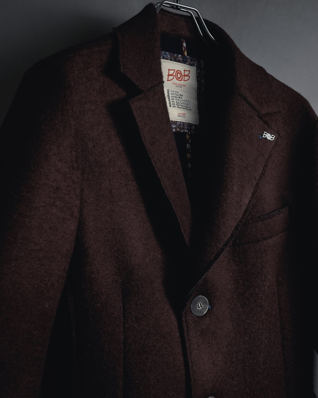 "BOB" Brushed wool single-breasted coat