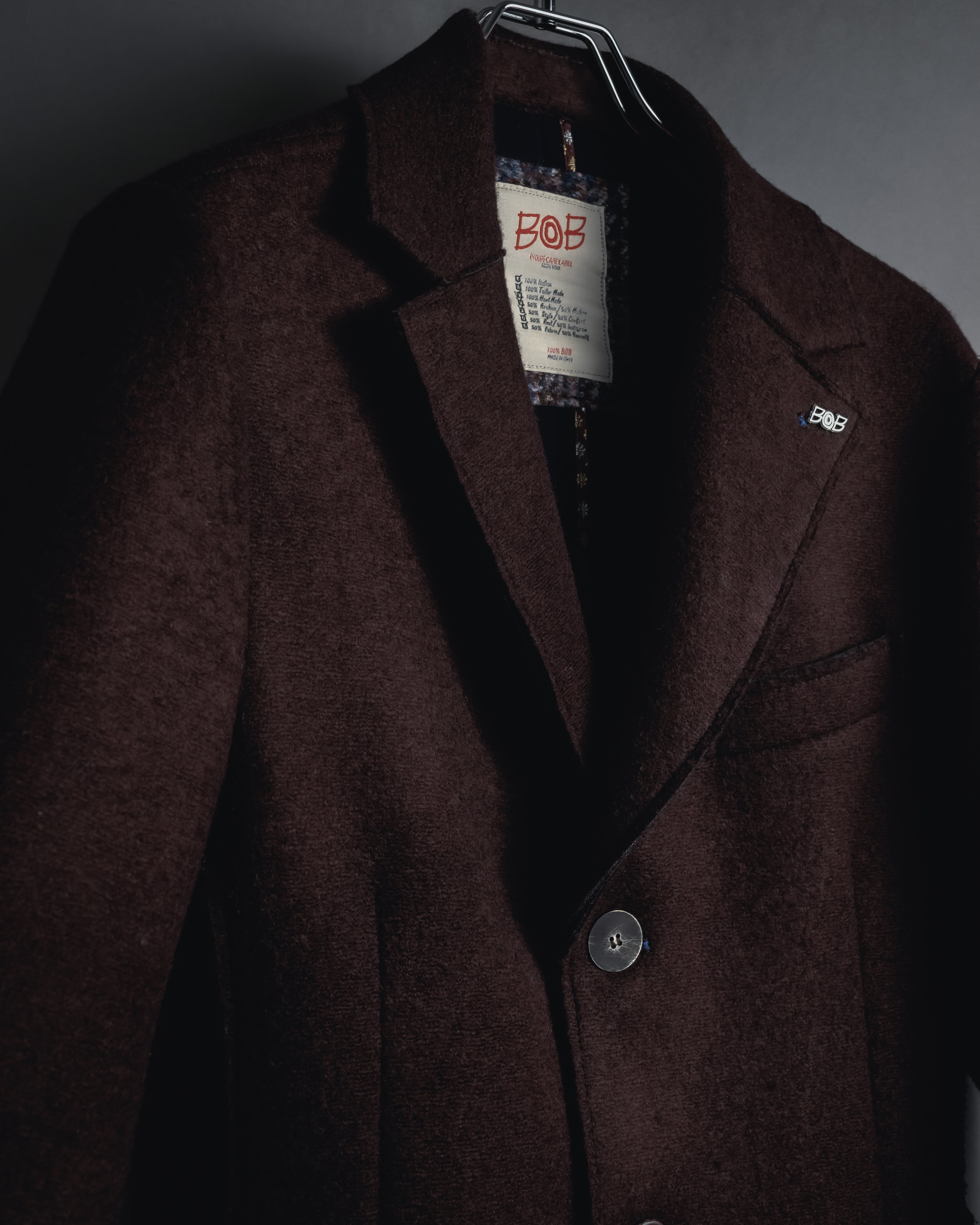 "BOB" Brushed wool single-breasted coat