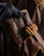 "Burberrys" Vintage-inspired leather oversized trench coat