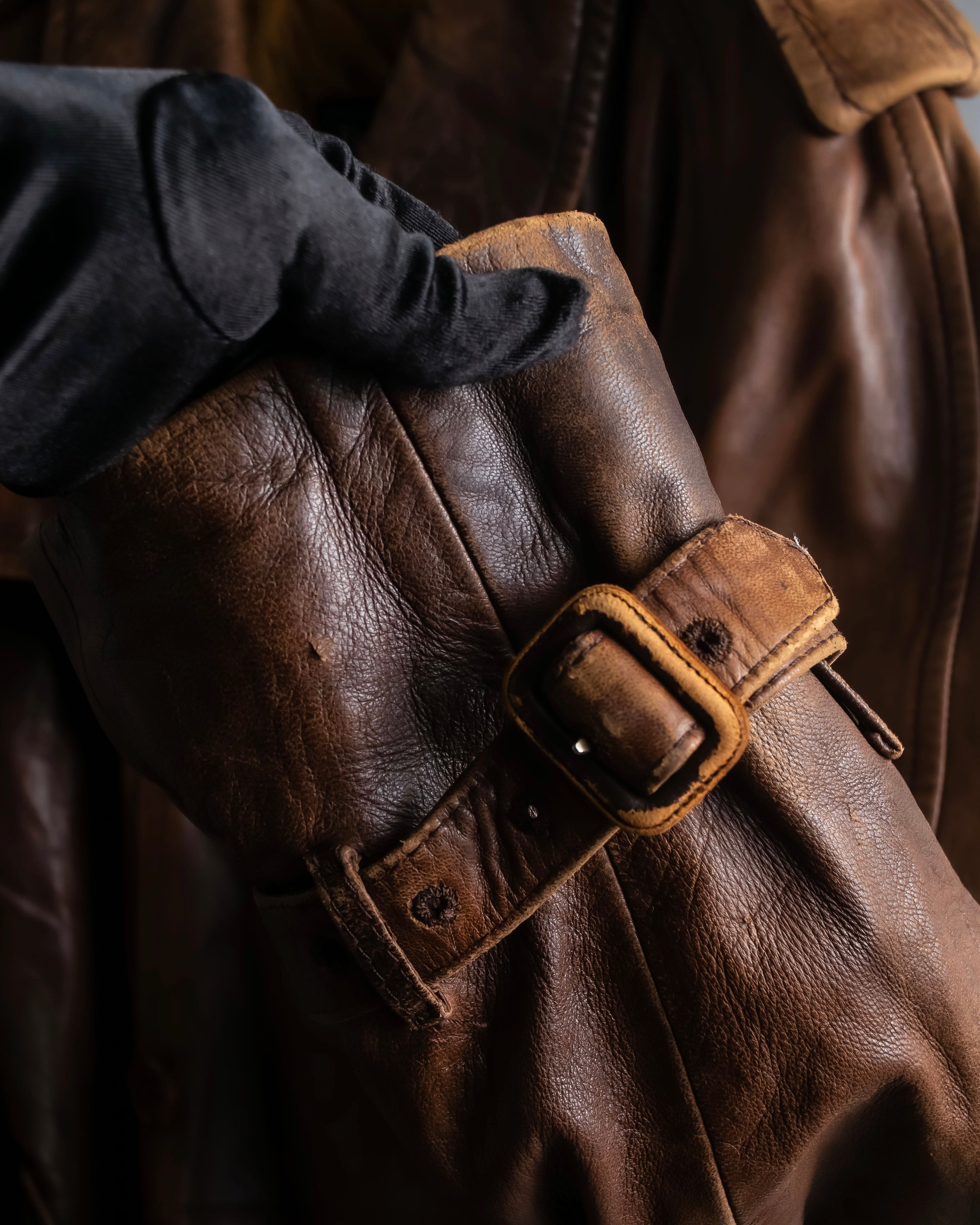 "Burberrys" Vintage-inspired leather oversized trench coat