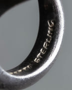 "Tiffany&Co" Elsa Peretti open heart signature silver ring