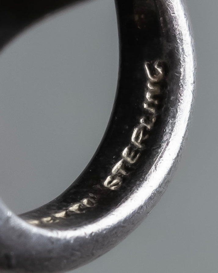 "Tiffany&Co" Elsa Peretti open heart signature silver ring