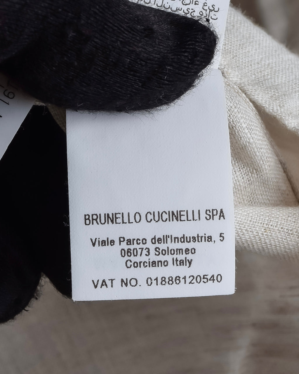 "BRUNELLO CUCINELLI" Contrast collar hidden placket linen shirt