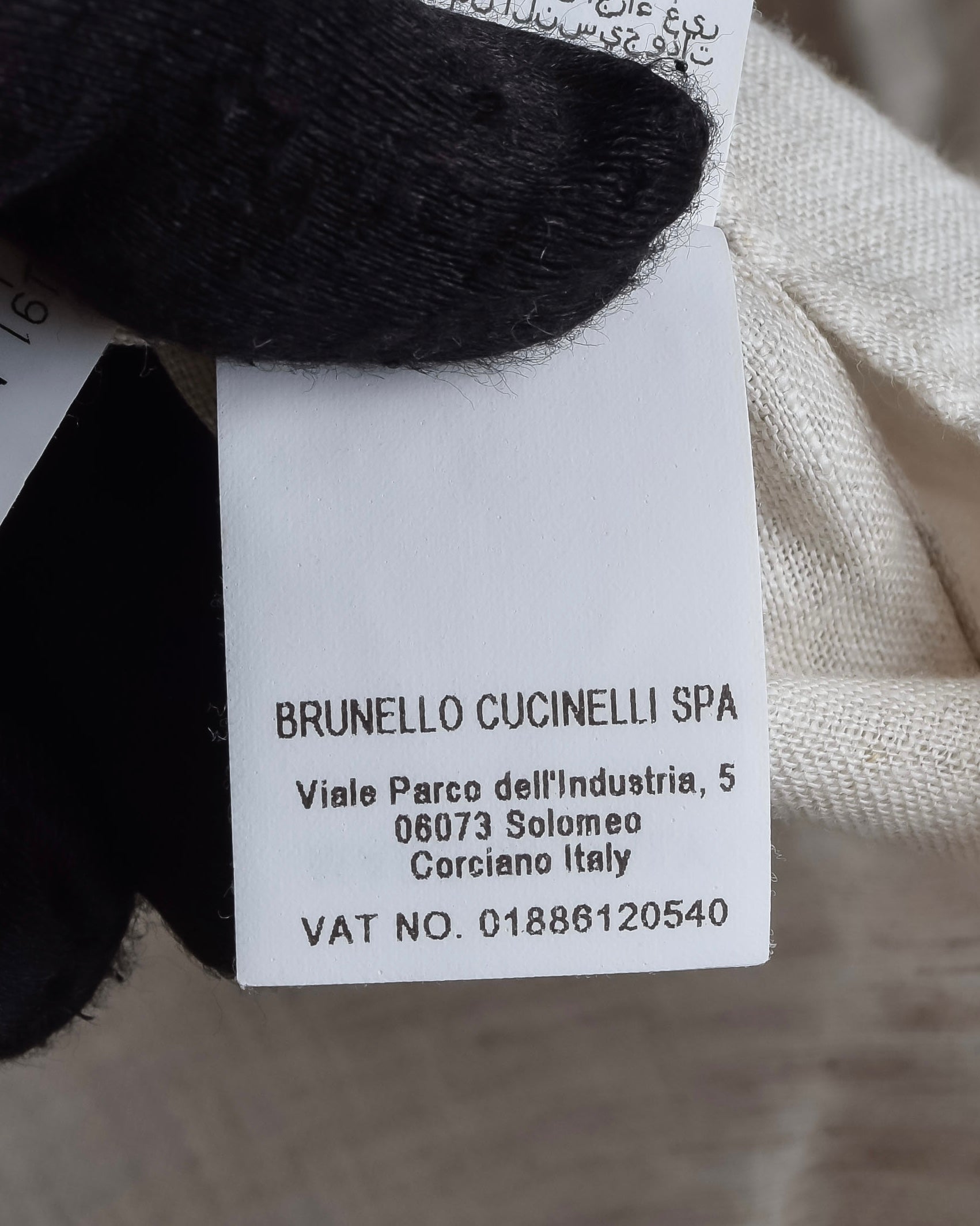 "BRUNELLO CUCINELLI" Contrast collar hidden placket linen shirt