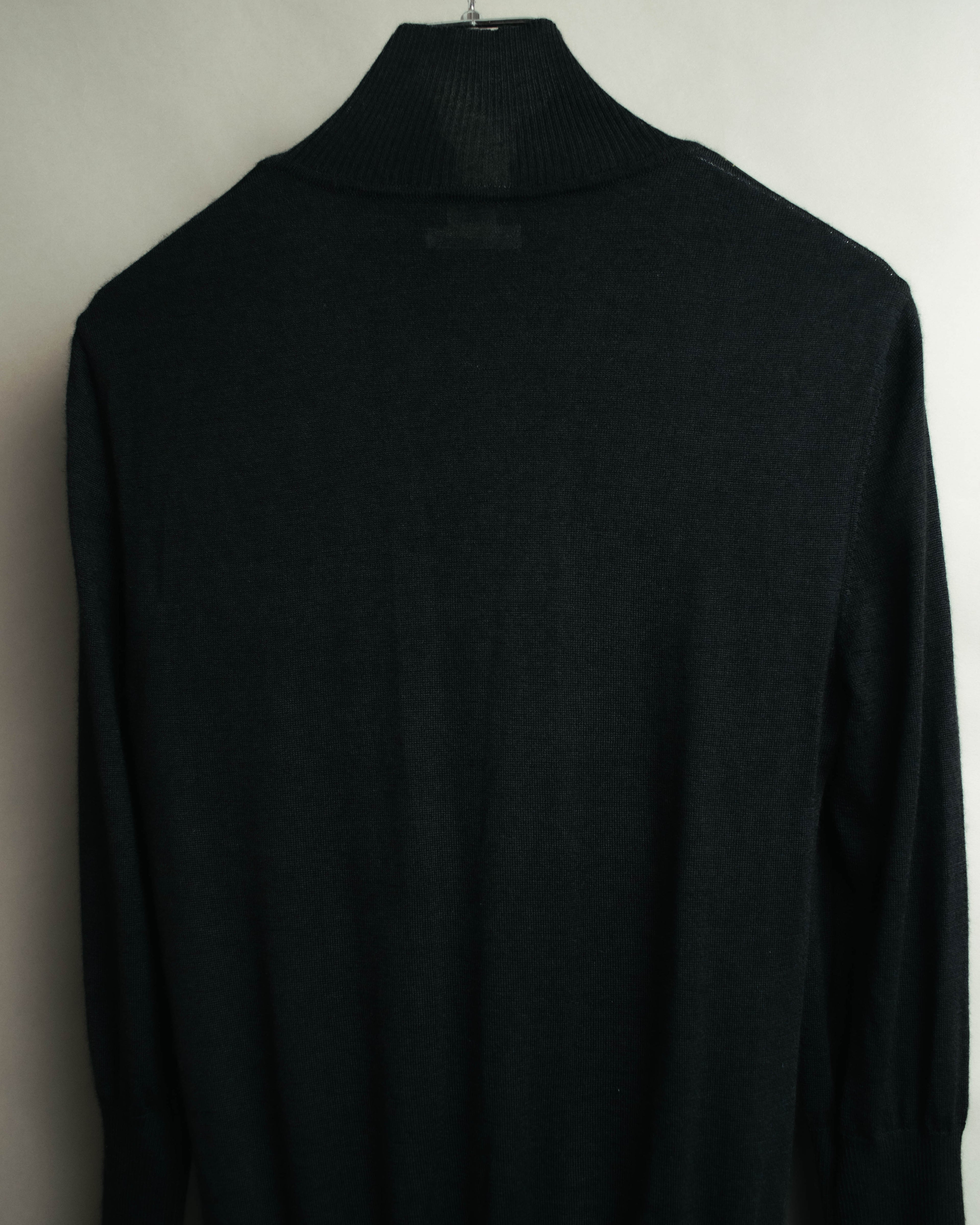 "Hermès" 00's Horse sketch print silk-paneled cashmere blend knit sweater