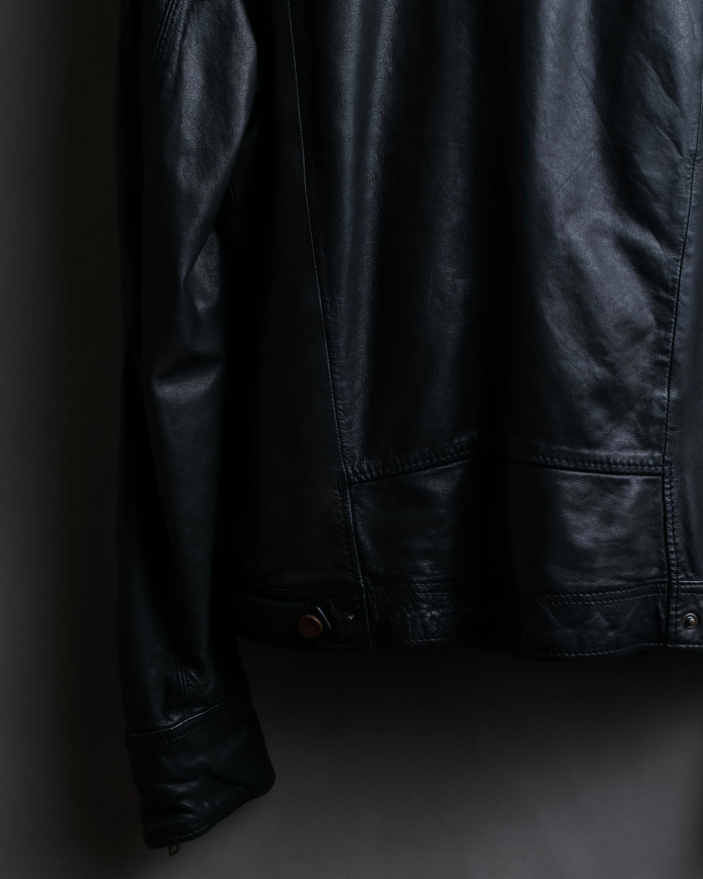 "DIESEL" Oversized stand collar lamb leather jacket