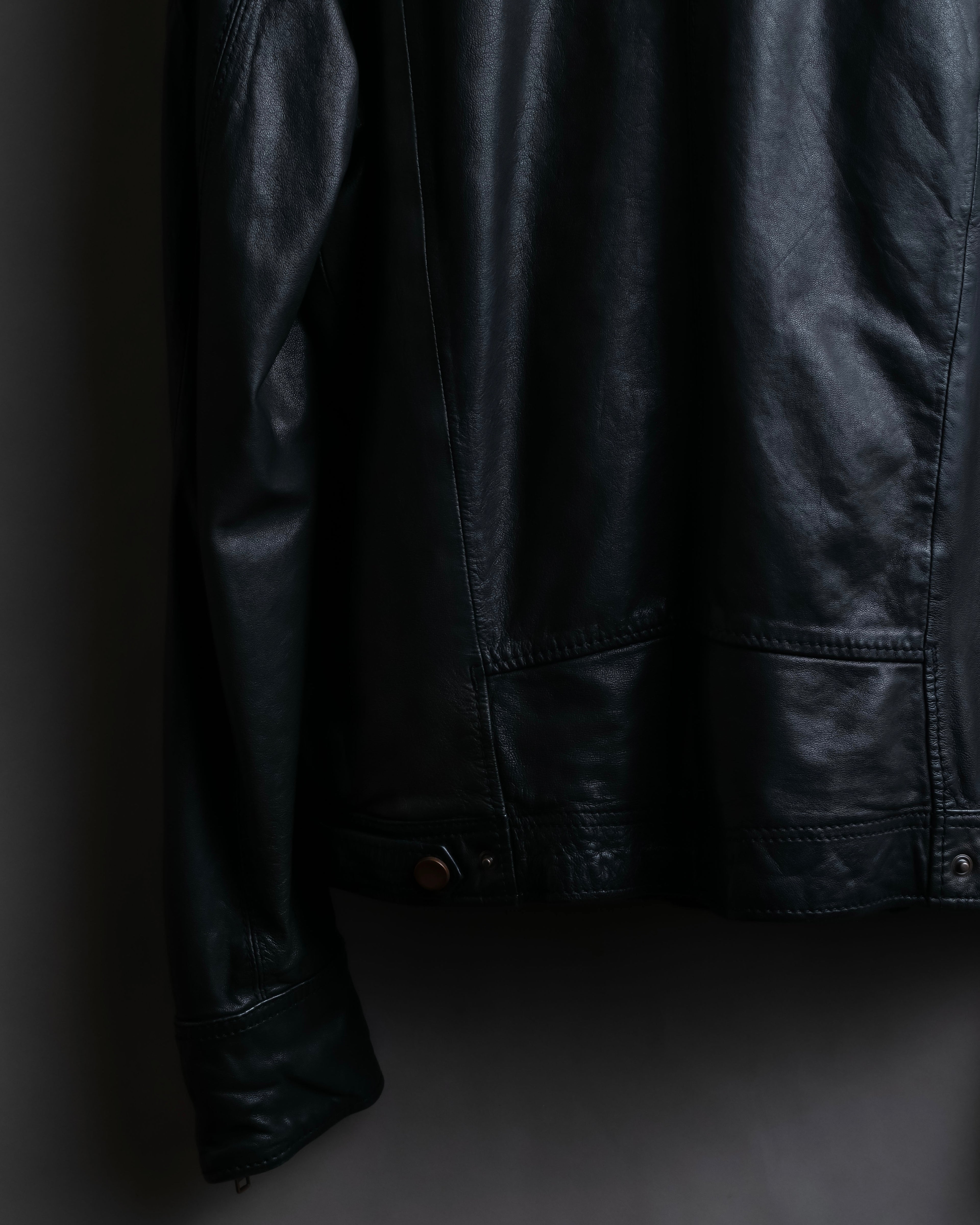 "DIESEL" Oversized stand collar lamb leather jacket