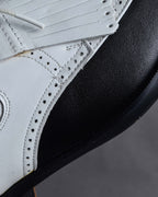 "BALENCIAGA" Two-tone fringe design leather golf shoes