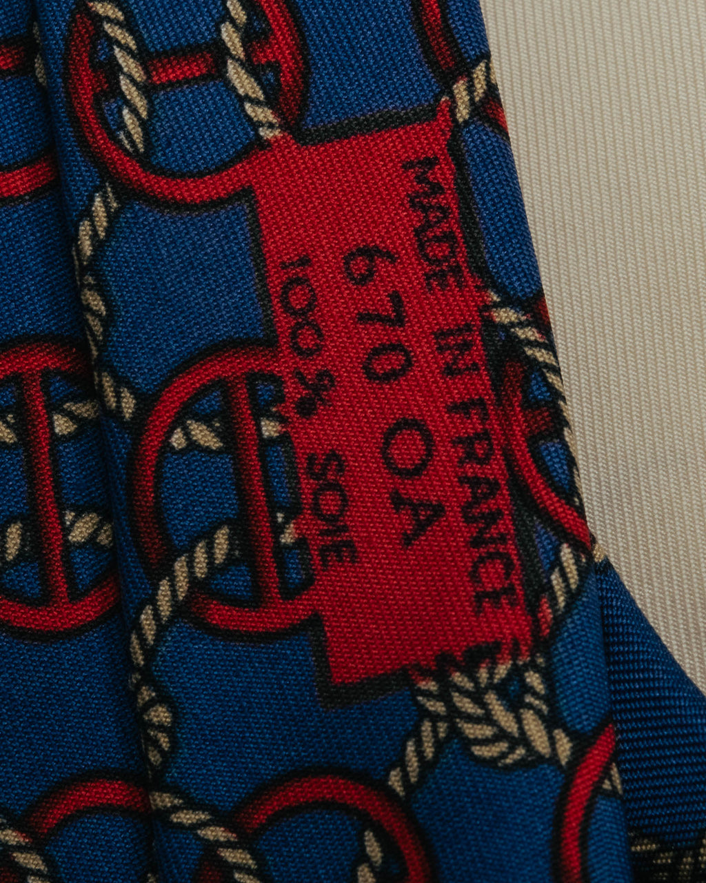 “HERMÈS” 90’s Rope and H motif silk tie