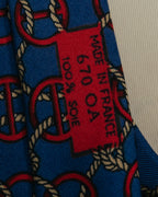 “HERMÈS” 90’s Rope and H motif silk tie