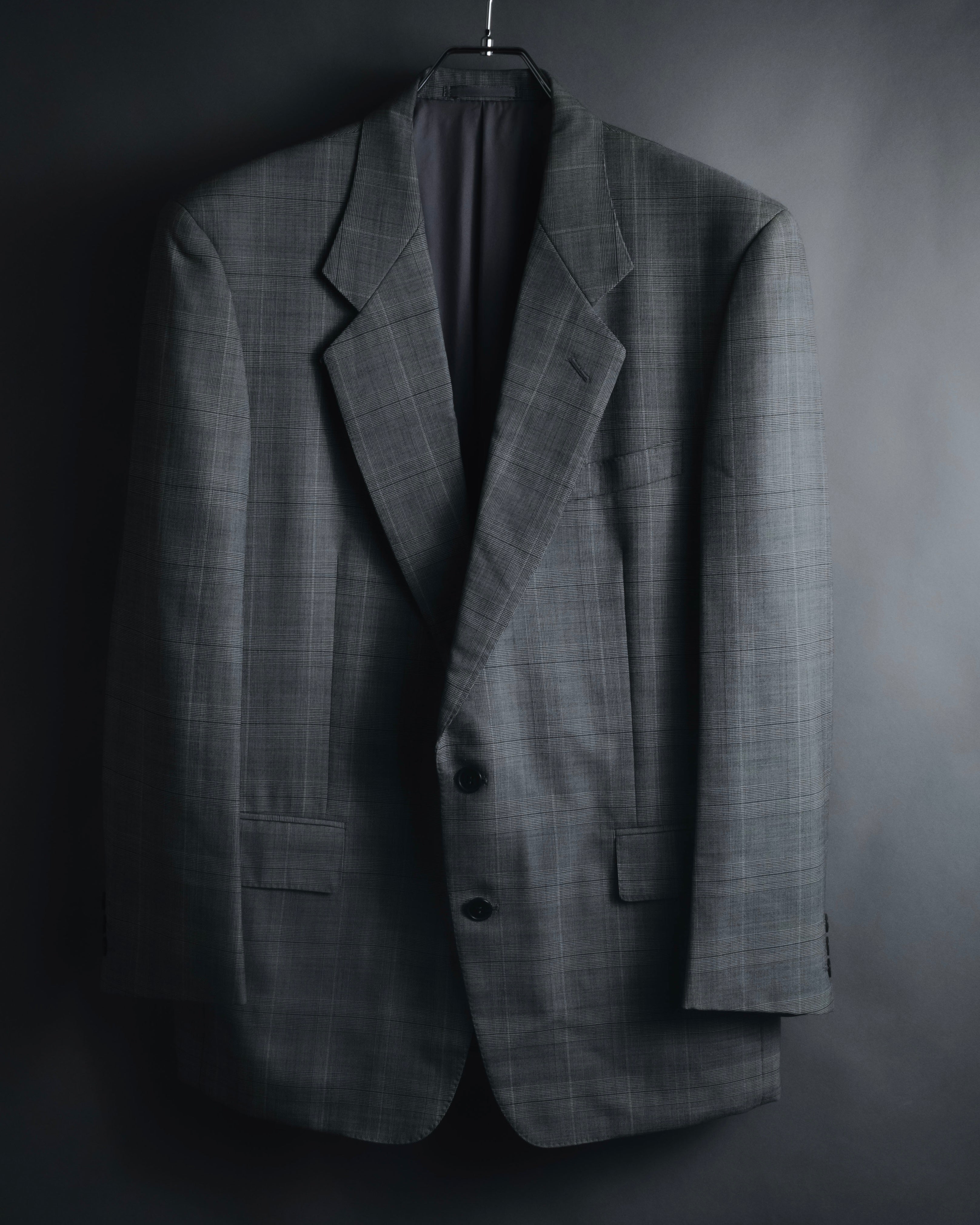 "YVES SAINT LAURENT" 80’s-90’s glen check tailored suit set