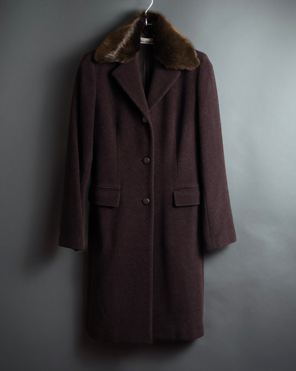 "miss Chloe" Fur collar switching design wool coat