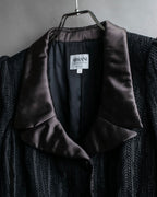 "ARMANI COLLEZIONI" Satin switch design knit tailored jacket