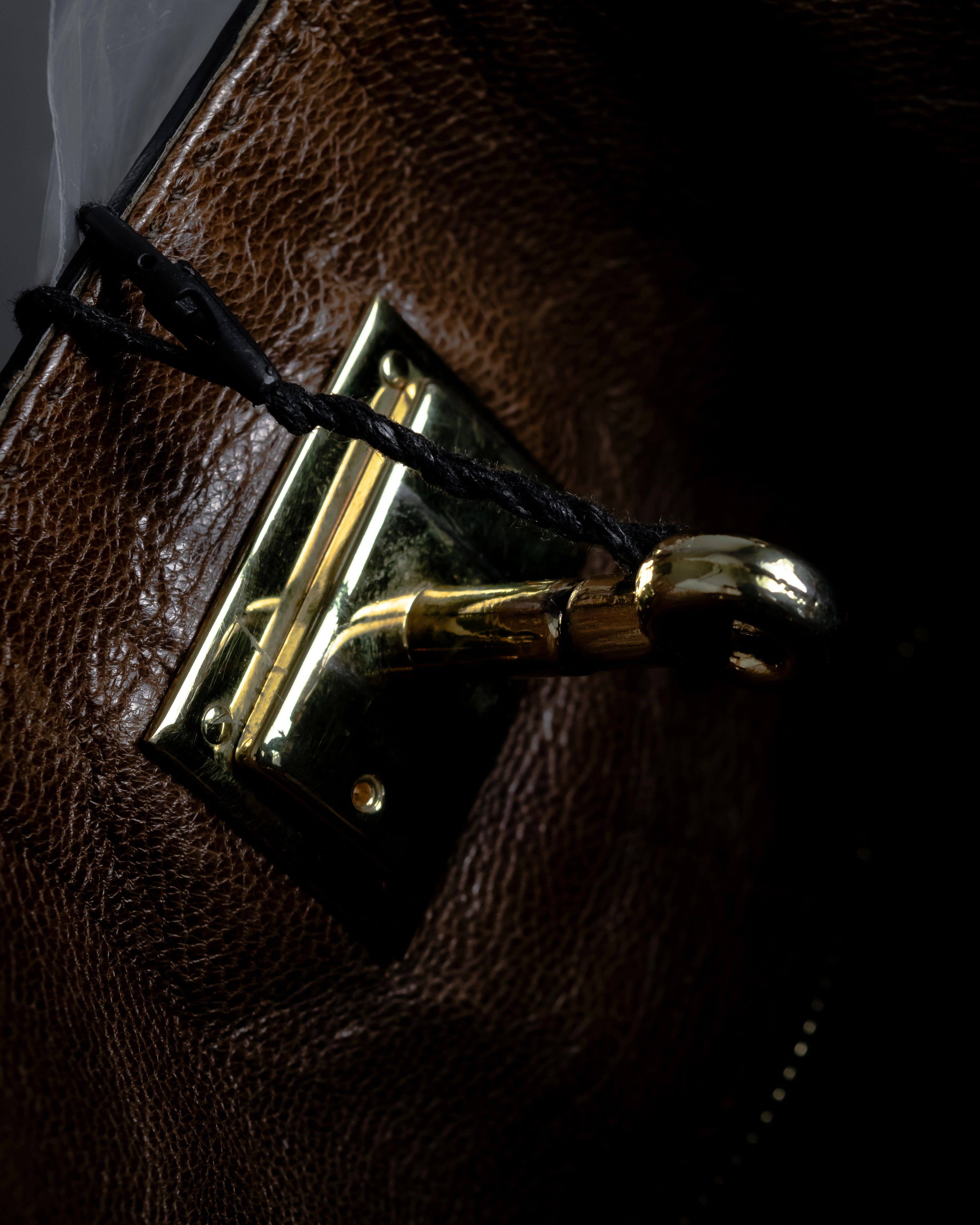 "BALENCIAGA" Gold turn lock design leather combination bag